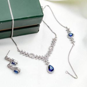 سرویس طلا مناسب عروس مدل پیویژن یاقوت کبود
