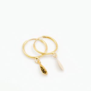 گوشواره حلقه ای طلا زير اويزدار اشك