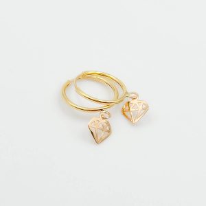 گوشواره حلقه ای زير اويزدار الماس